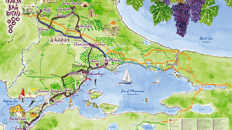 Thrace Wine Tour map