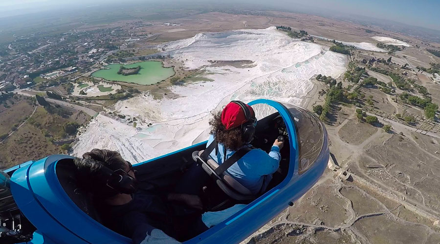 gyrocopters in Pamukkale